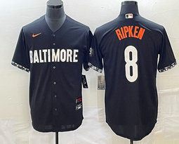 Nike Baltimore Orioles #8 Cal Ripken Black 2023 City Game Authentic Stitched MLB Jersey