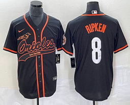 Nike Baltimore Orioles #8 Cal Ripken Black Joint Authentic Stitched MLB Jersey