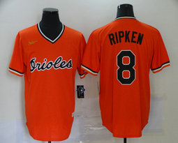 Nike Baltimore Orioles #8 Cal Ripken Orange New Pullover Throwback Authentic stitched MLB jersey