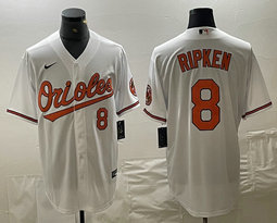 Nike Baltimore Orioles #8 Cal Ripken White Game Authentic Stitched MLB Jersey