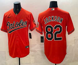 Nike Baltimore Orioles #82 Jeremiah Jackson Orange Game Authentic Stitched MLB Jersey