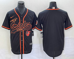 Nike Baltimore Orioles Blank Black Joint Team Logo in front Authentic Stitched NBA Jersey