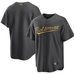 Nike Baltimore Orioles Blank Charcoal 2022 All Star Authentic Stitched MLB Jersey