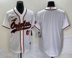 Nike Baltimore Orioles Blank White Joint Team Logo in front Authentic Stitched NBA Jersey
