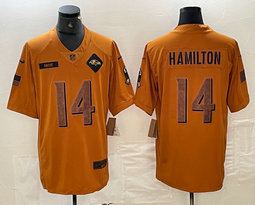 Nike Baltimore Ravens #14 Kyle Hamilton 2023 Brown Salute To Service Authentic Stitched NFL Jersey