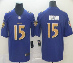 Nike Baltimore Ravens #15 Marquise Brown Purple Rush Limited Authentic Stitched NFL Jersey