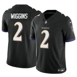 Nike Baltimore Ravens #2 Nate Wiggins Black 2024 Draft F.U.S.E Football Jersey