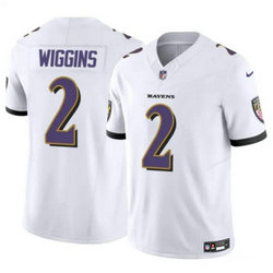 Nike Baltimore Ravens #2 Nate Wiggins White 2024 Draft F.U.S.E Football Jersey