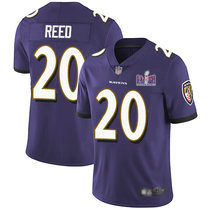 Nike Baltimore Ravens #20 Ed Reed Purple Vapor Untouchable With 2024 Super Bowl (LVIII ) patch Jersey