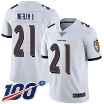 Nike Baltimore Ravens #21 Mark Ingram II 100th Season White Vapor Untouchable Limited Authentic Stitched NFL Jersey