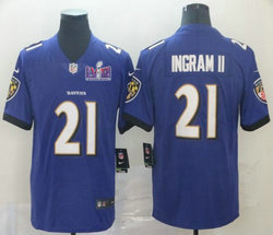 Nike Baltimore Ravens #21 Mark Ingram II Purple Vapor Untouchable With 2024 Super Bowl (LVIII ) patch Jersey