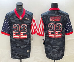Nike Baltimore Ravens #22 Derrick Henry Camo Flag Authentic Stitched NFL Jersey
