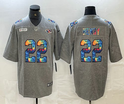 Nike Baltimore Ravens #22 Derrick Henry Gray Gridiron Rainbow Authentic Stitched NFL Jersey