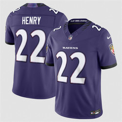 Nike Baltimore Ravens #22 Derrick Henry Purple 2026 Authentic Stitched NFL Jersey