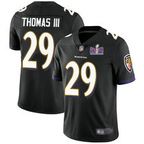 Nike Baltimore Ravens #29 Earl Thomas III Black Vapor Untouchable With 2024 Super Bowl (LVIII ) patch Jersey