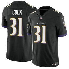 Nike Baltimore Ravens #31 Dalvin Cook Black 2024 F.U.S.E. Authentic Stitched NFL Jersey