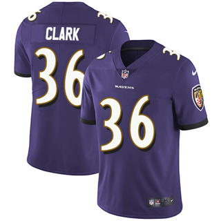 Nike Baltimore Ravens #36 Chuck Clark Purple Vapor Untouchable Limited Authentic Stitched NFL Jersey