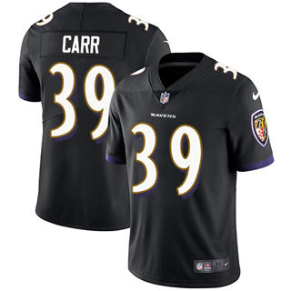 Nike Baltimore Ravens #39 Brandon Carr Black Vapor Untouchable Limited Authentic Stitched NFL Jersey