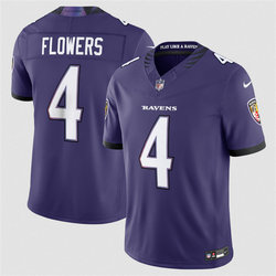 Nike Baltimore Ravens #4 Zay Flowers Purple 2026 Authentic Stitched NFL Jersey