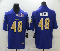 Nike Baltimore Ravens #48 Patrick Onwuasor Purple Rush With 2024 Super Bowl (LVIII ) patch Jersey