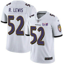 Nike Baltimore Ravens #52 Ray Lewis White Vapor Untouchable With 2024 Super Bowl (LVIII ) patch Jersey