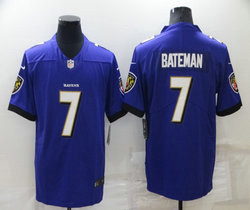 Nike Baltimore Ravens #7 Rashod Bateman Purple Vapor Untouchable Authentic Stitched NFL Jersey