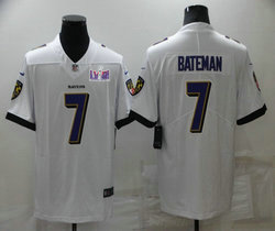 Nike Baltimore Ravens #7 Rashod Bateman White Vapor Untouchable With 2024 Super Bowl (LVIII ) patch Jersey