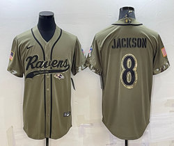 Nike Baltimore Ravens #8 Lamar Jackson 2022 Salute To Service Joint Authentic Stitched baseball jersey