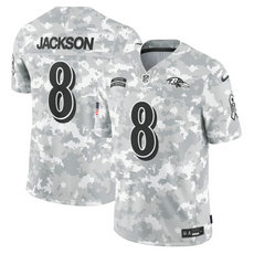 Nike Baltimore Ravens #8 Lamar Jackson 2024 Salute to Service Authentic Stitched NFL Jersey