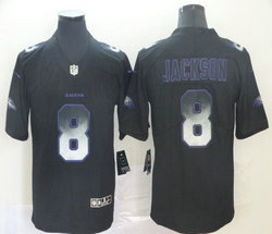 Nike Baltimore Ravens #8 Lamar Jackson Black Smoke Fashion Vapor Untouchable Authentic Stitched NFL jersey