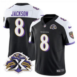 Nike Baltimore Ravens #8 Lamar Jackson Black Thanksgiving F.U.S.E. NFL Jersey