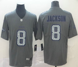 Nike Baltimore Ravens #8 Lamar Jackson Gray Fashion Static Limited Authentic Stitched NFL Jersey