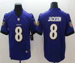 Nike Baltimore Ravens #8 Lamar Jackson Purple 2018 NFL Draft Pick Vapor Untouchable Authentic stitched NFL jersey