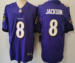 Nike Baltimore Ravens #8 Lamar Jackson Purple 2023 F.U.S.E. Vapor Untouchable Stitched Football Jersey