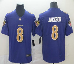 Nike Baltimore Ravens #8 Lamar Jackson Purple Rush Limited Authentic Stitched NFL Jersey