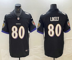 Nike Baltimore Ravens #80 Isaiah Likely Black Vapor Untouchable Authentic Stitched NFL Jersey