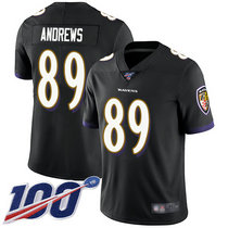 Nike Baltimore Ravens #89 Mark Andrews 100th Season Black Vapor Untouchable Limited Authentic Stitched NFL Jersey