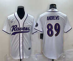 Nike Baltimore Ravens #89 Mark Andrews White Joint Authentic Stitched baseball jersey