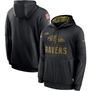 Nike Baltimore Ravens 2020 Black Salute to Service Pullover Hoodie