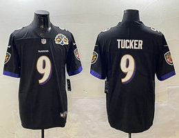 Nike Baltimore Ravens #9 Justin Tucker Black 1996-2005 patch NFL Jersey
