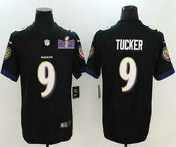 Nike Baltimore Ravens #9 Justin Tucker Black Vapor Untouchable With 2024 Super Bowl (LVIII ) patch Jersey