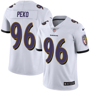 Nike Baltimore Ravens #96 Domata Peko Sr White Vapor Untouchable Authentic Stitched NFL Jersey