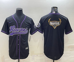 Nike Baltimore Ravens Black Joint Team Logo Authentic Stitched baseball jersey