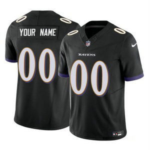 Nike Baltimore Ravens Custom Black 2023 F.U.S.E Authentic Stitched NFL Jersey