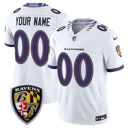 Nike Baltimore Ravens Custom White 2026 Authentic Stitched NFL Jersey