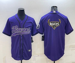 Nike Baltimore Ravens Purple Joint Big Logo Authentic Stitched baseball jersey