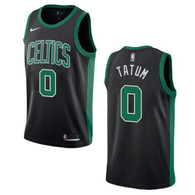 Nike Boston Celtics #0 Jayson Tatum Black Authentic Stitched NBA Jersey