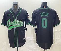 Nike Boston Celtics #0 Jayson Tatum Black Joint Authentic Stitched baseball jersey