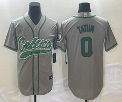 Nike Boston Celtics #0 Jayson Tatum Gray Joint Authentic Stitched baseball jersey