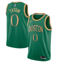 Nike Boston Celtics #0 Jayson Tatum Green Game City Authentic Stitched NBA Jersey